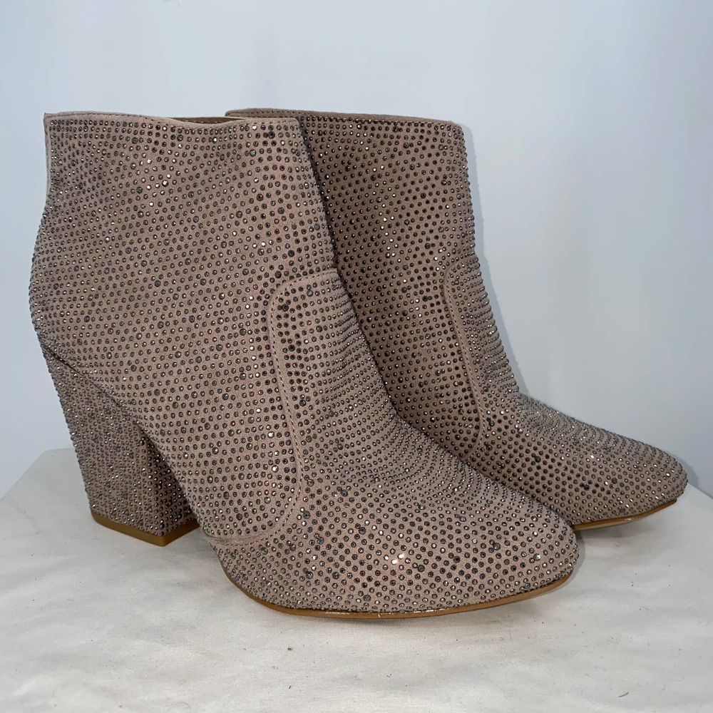 Very G Buckle Sparkle Booties Zip Boots Size 9.5